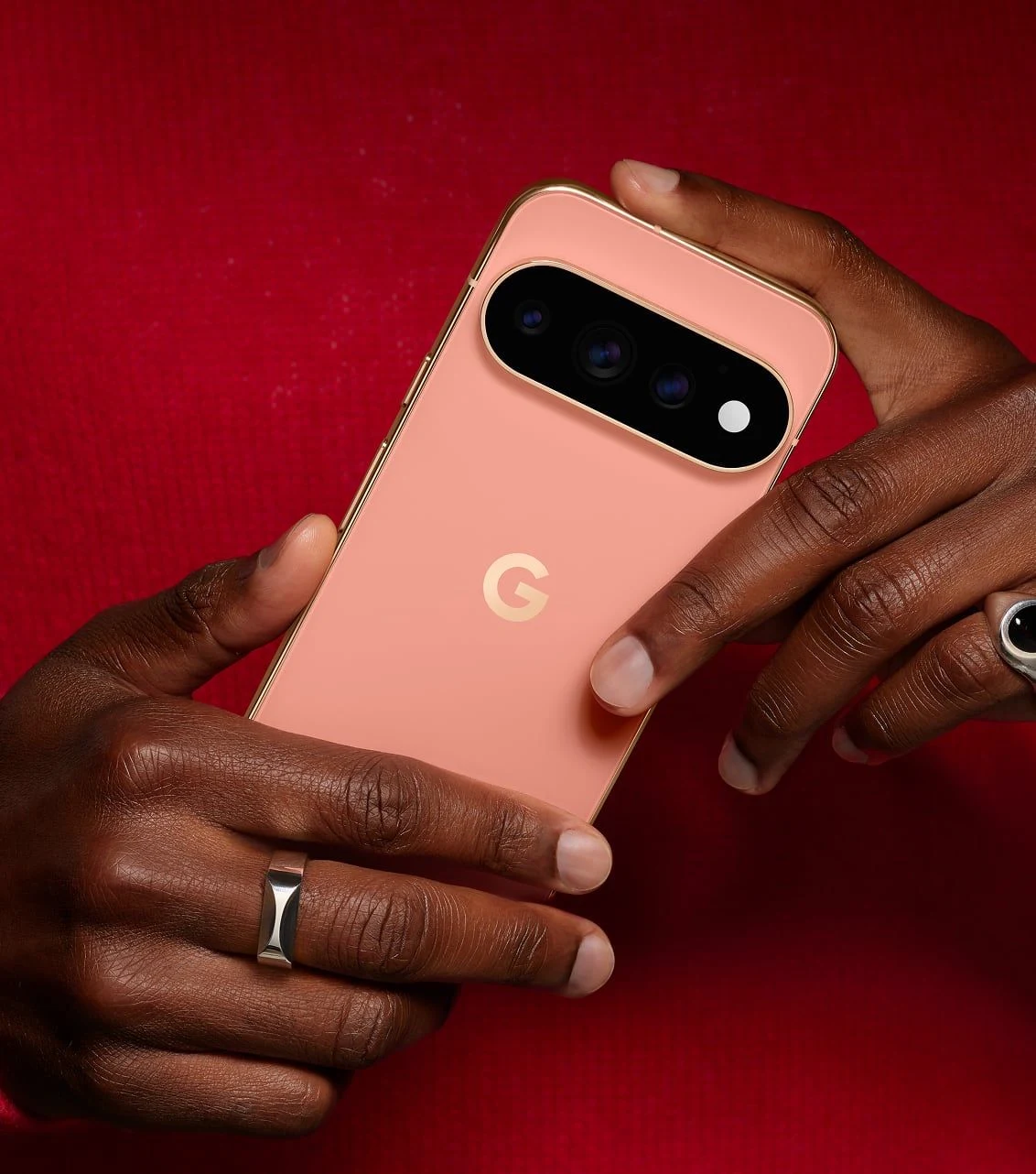 Person holding Google Pixel 11 Pro in Canyon